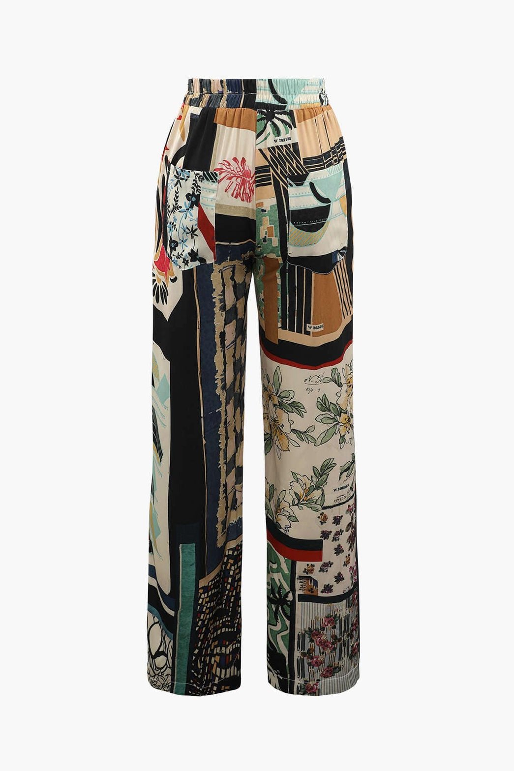 Détail motif pantalon large fleur