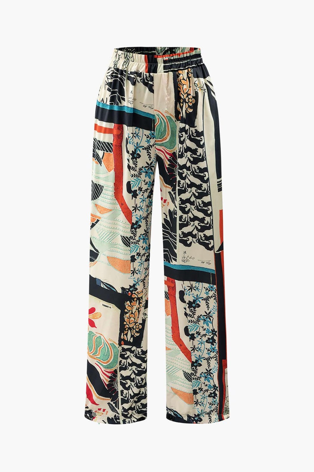 Pantalon fluide imprimé graphique lune