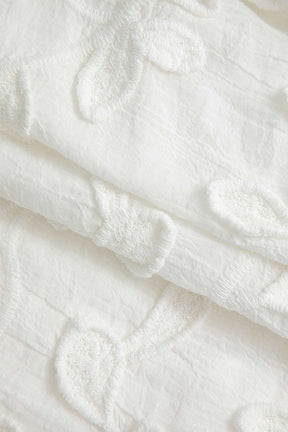 Pantalon large taille élastique blanc légèreté