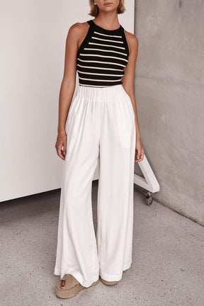 Pantalon ample blanc décontracté harmonie