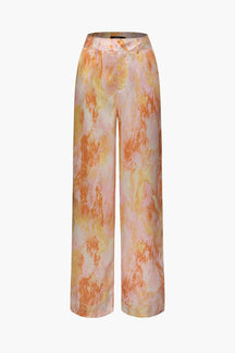 Pantalon Large Élégant à Motif Marbré
