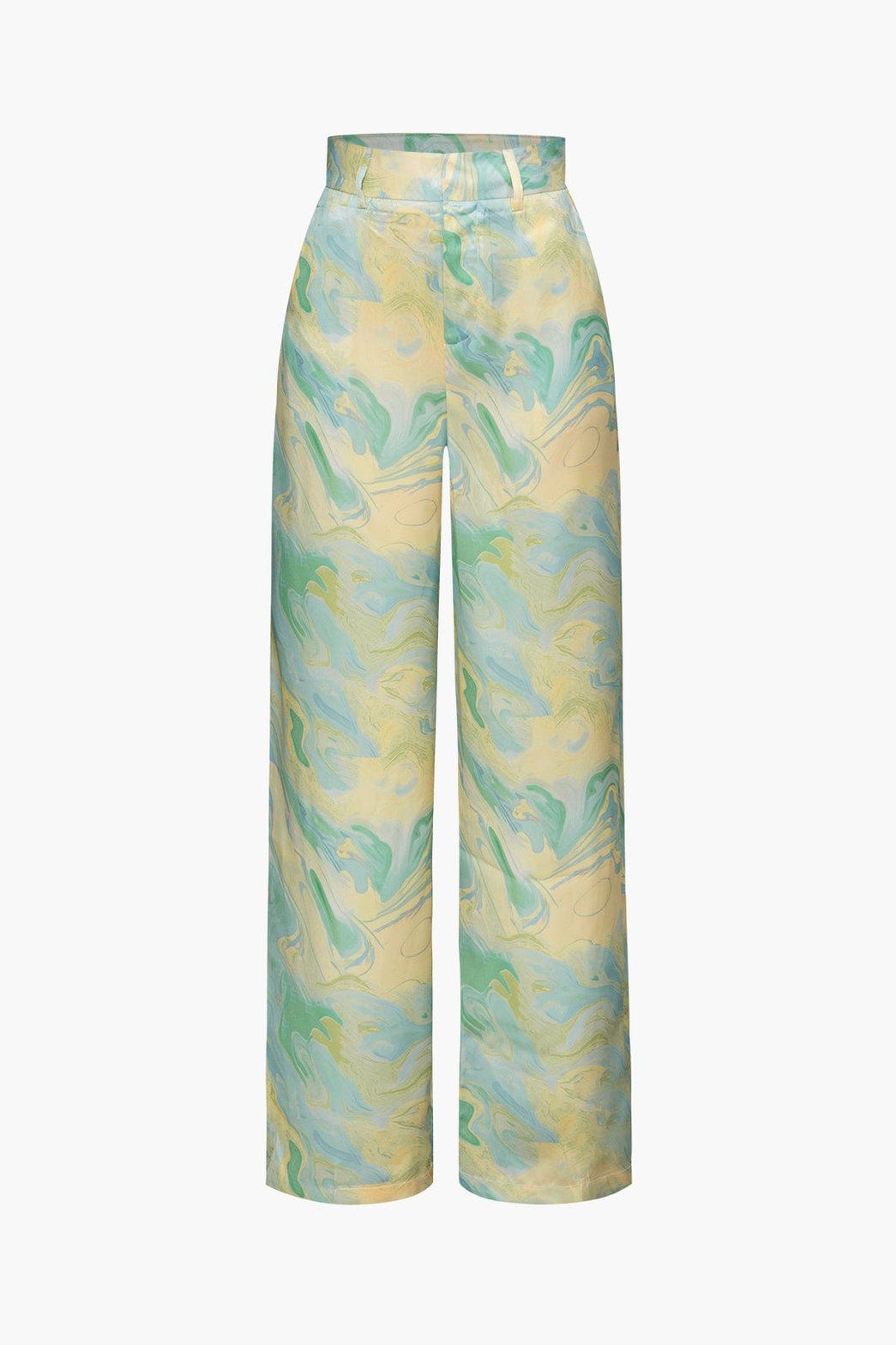 Pantalon Large Élégant à Motif Marbré
