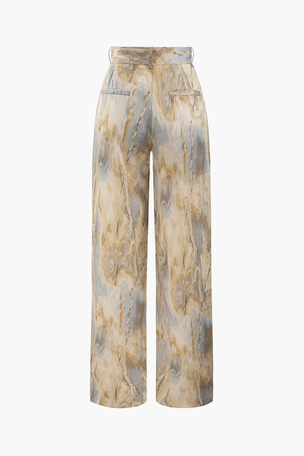 Pantalon Large Élégant à Motif Marbré