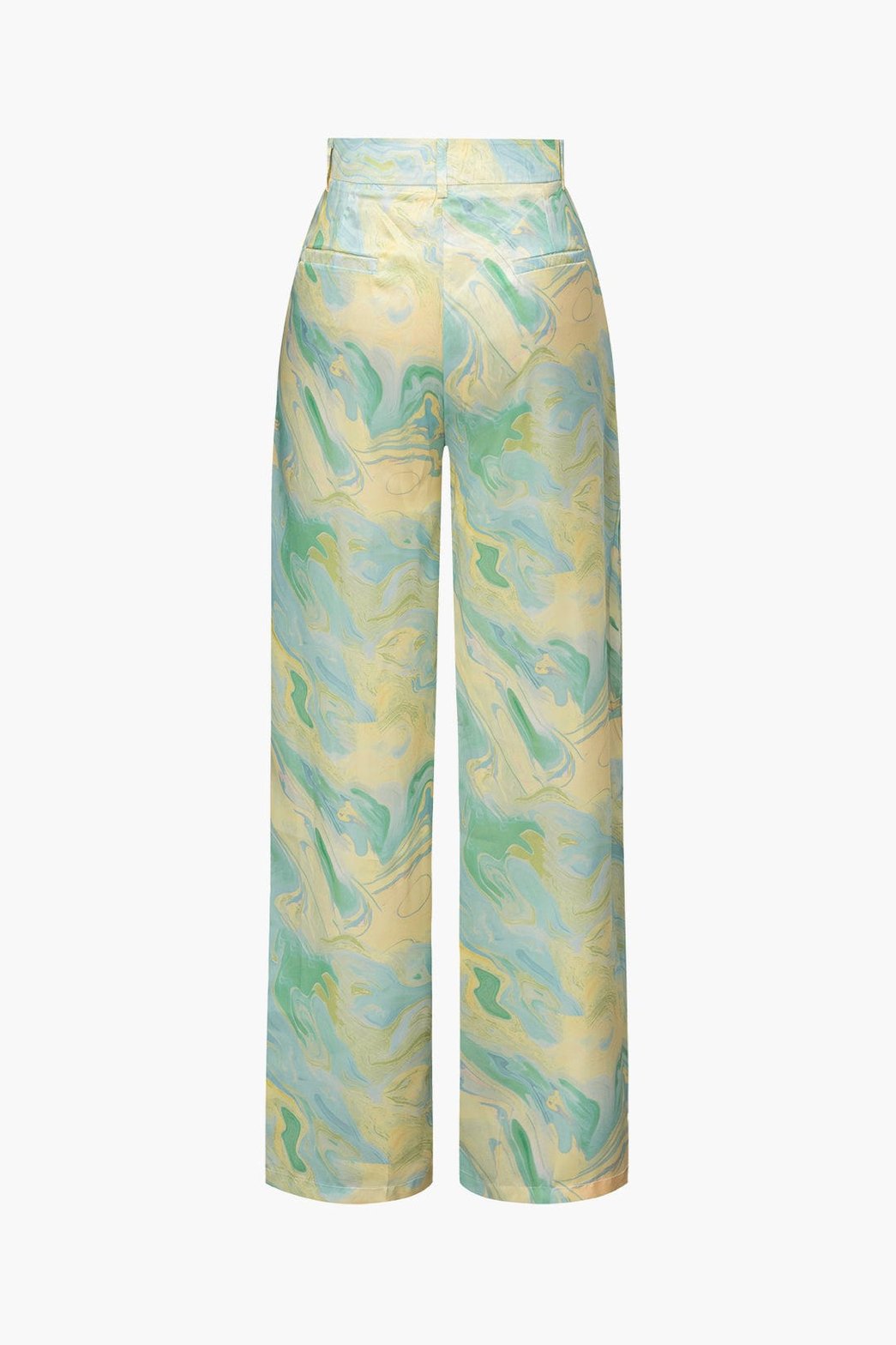 Pantalon Large Élégant à Motif Marbré