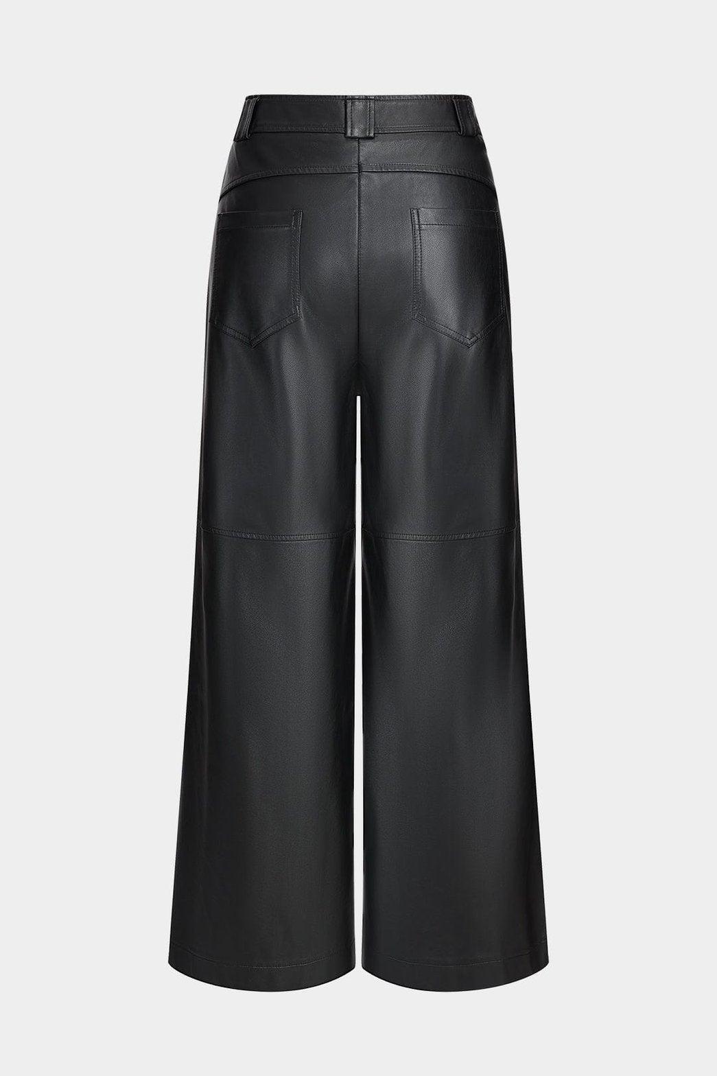 Pantalon palazzo noir effet cuir vue côté lune