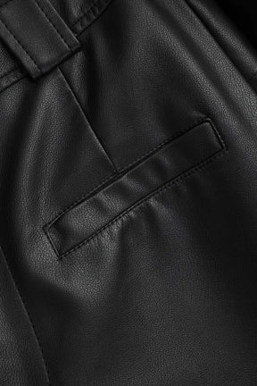 Pantalon palazzo noir effet cuir détail poche nuage