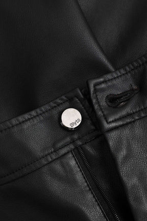 Pantalon palazzo noir effet cuir vue dos étoile