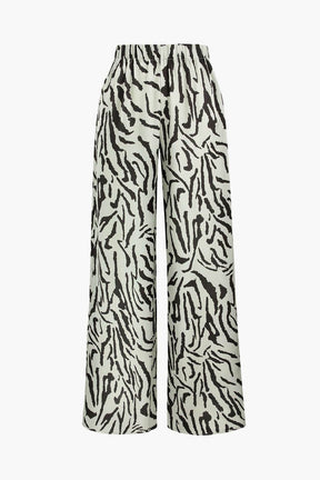 Pantalon palazzo imprimé zébré vue avant soleil