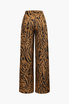 Pantalon palazzo imprimé zébré vue arrière étoile