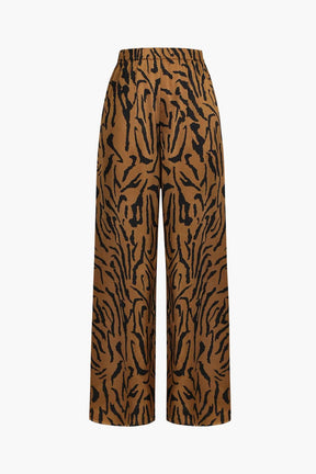 Pantalon palazzo imprimé zébré vue latérale nuage
