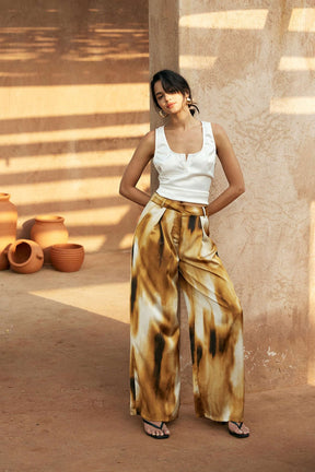 Pantalon fluide tendance étoile