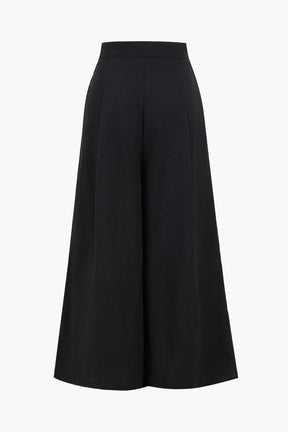 Pantalon plissé noir détail boutons - Douceur