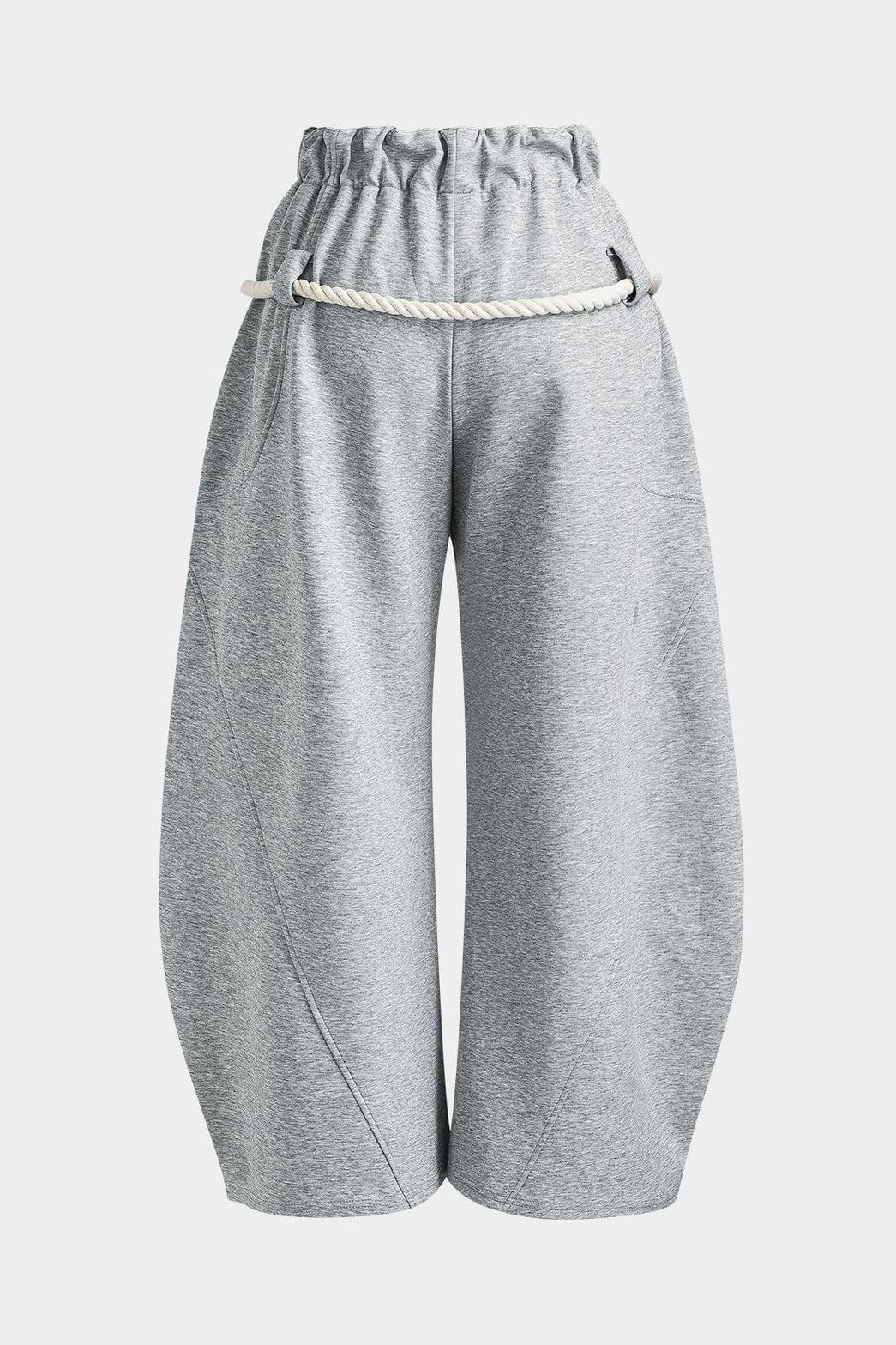 Pantalon large plissé gris vue de côté douceur