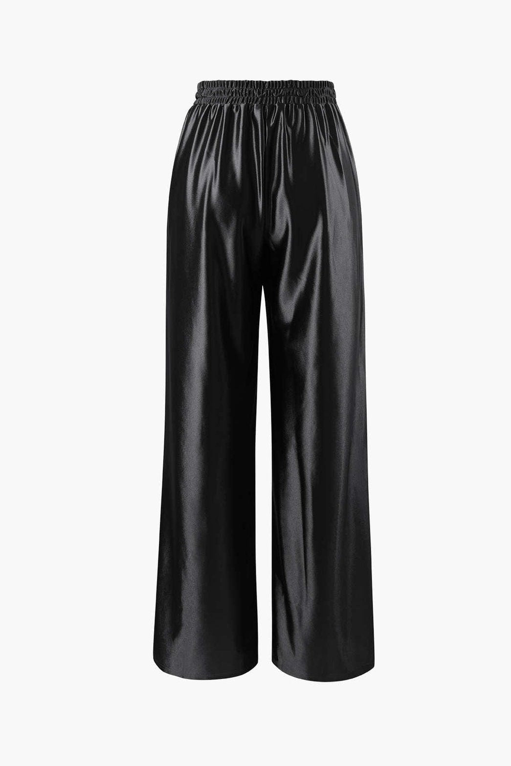 Détail cordon de serrage pantalon satin - Perle