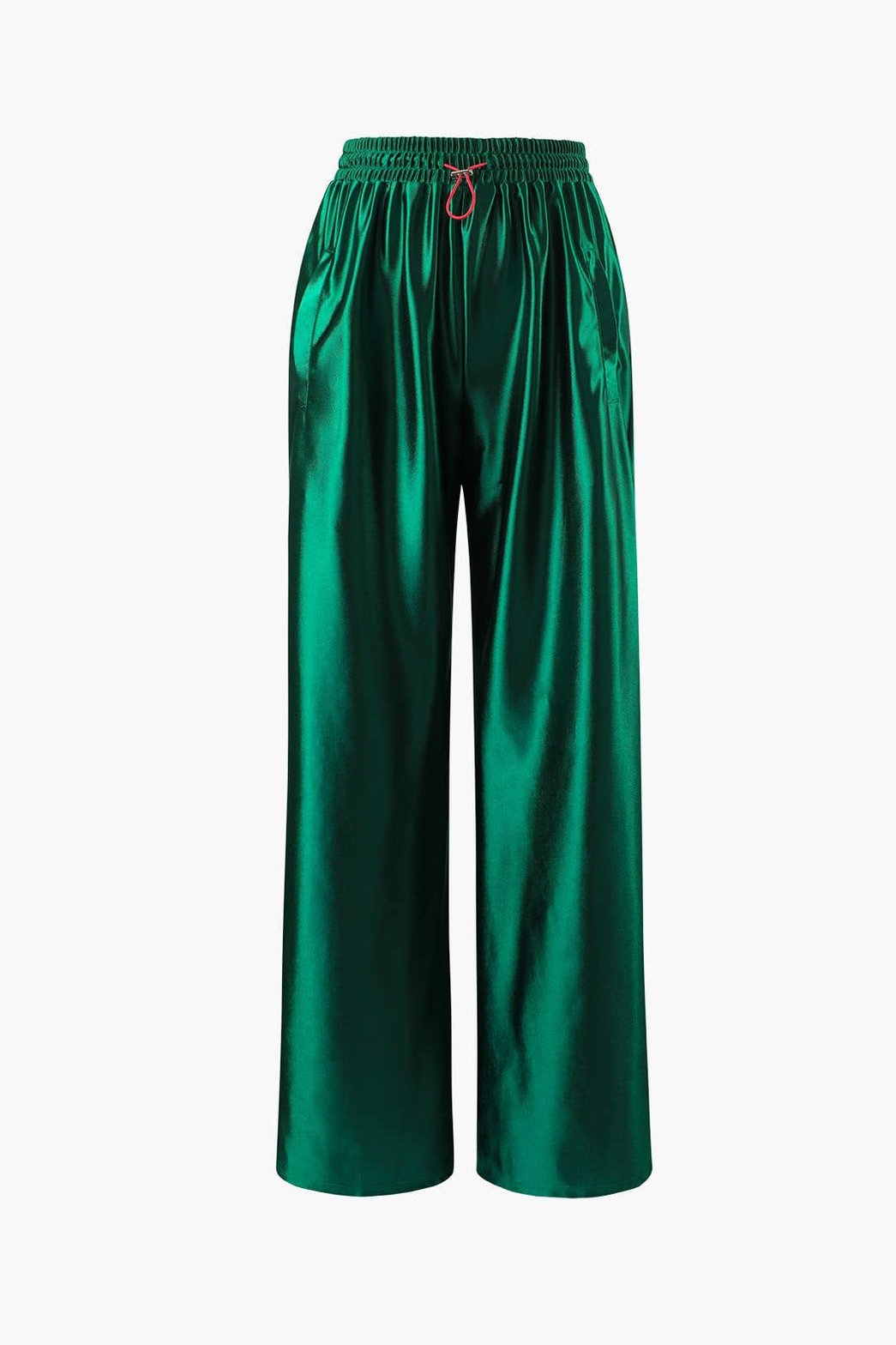 Pantalon satiné vert émeraude brillant - Jade