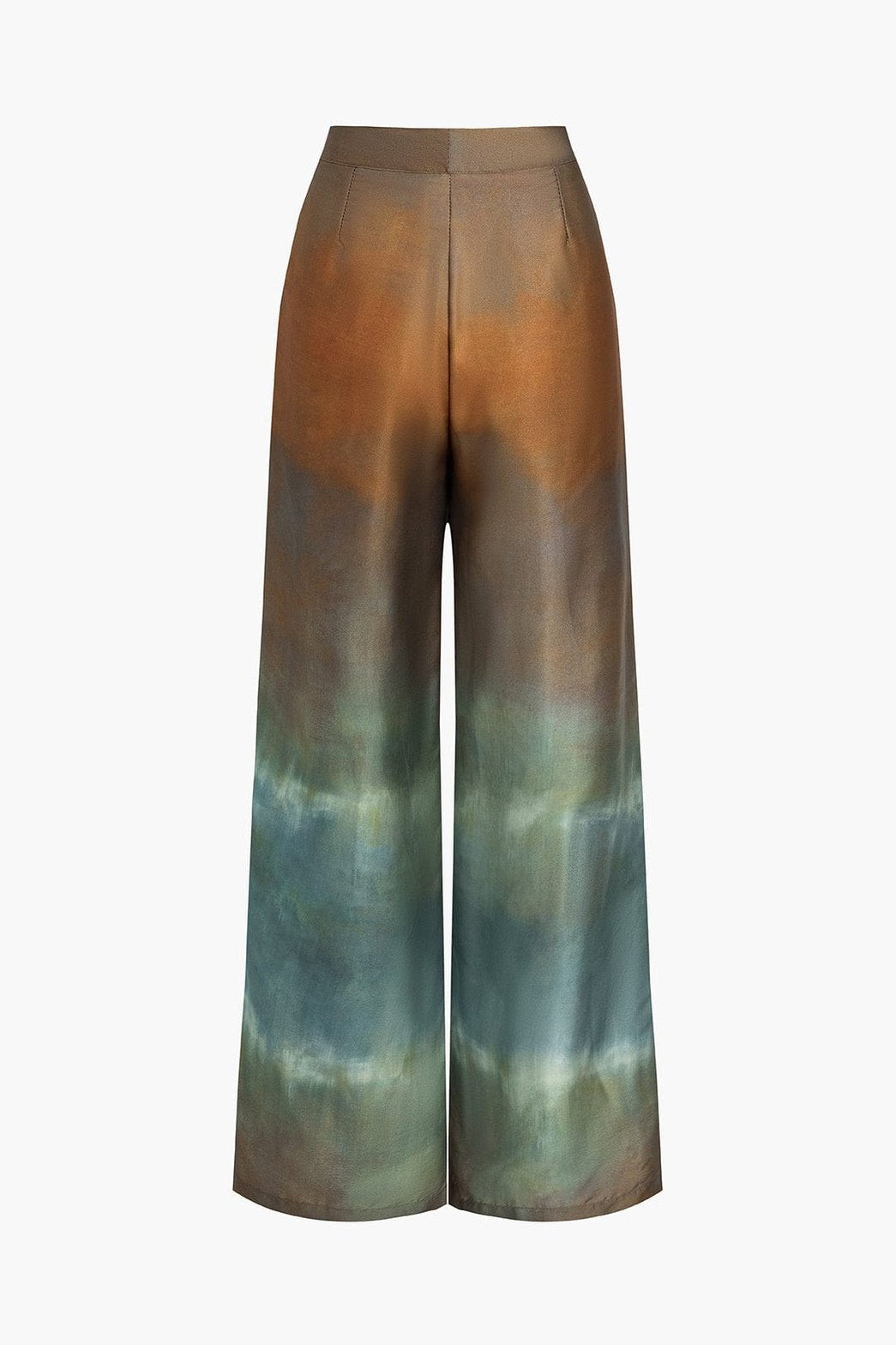 Pantalon satiné tie-dye dégradé multicolore étoile