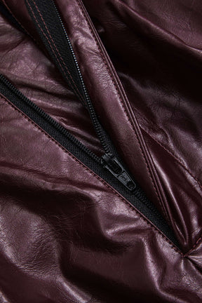 Pantalon similicuir bordeaux vue arrière éclair