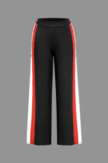 Pantalon sport à bandes contrastées lune