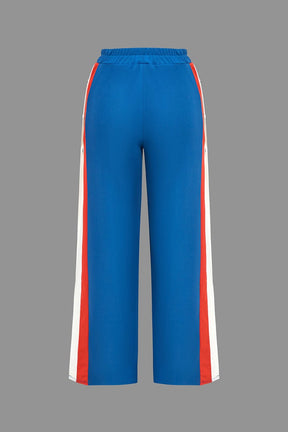 Pantalon large sportswear tricolore étoile