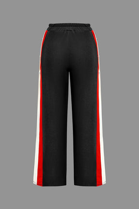Pantalon large moderne tricolore nuage