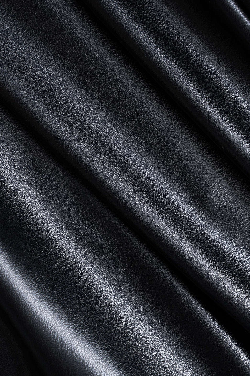 Pantalon large en simili cuir noir vue complète coton