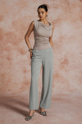 Pantalon large détail bouton pureté