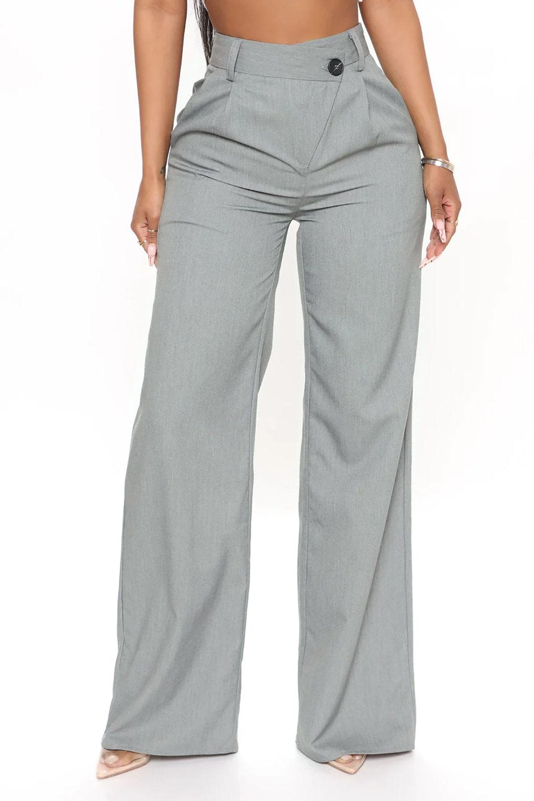 Pantalon gris vue ensemble équilibre