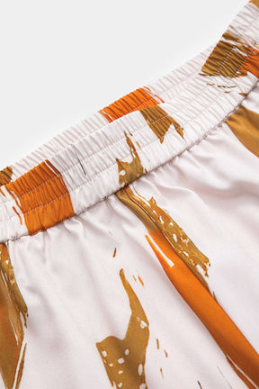 Pantalon fluide motif abstrait vue arrière cristal