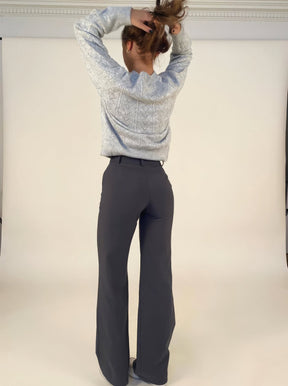 Pantalon Large Taille Haute Élégant