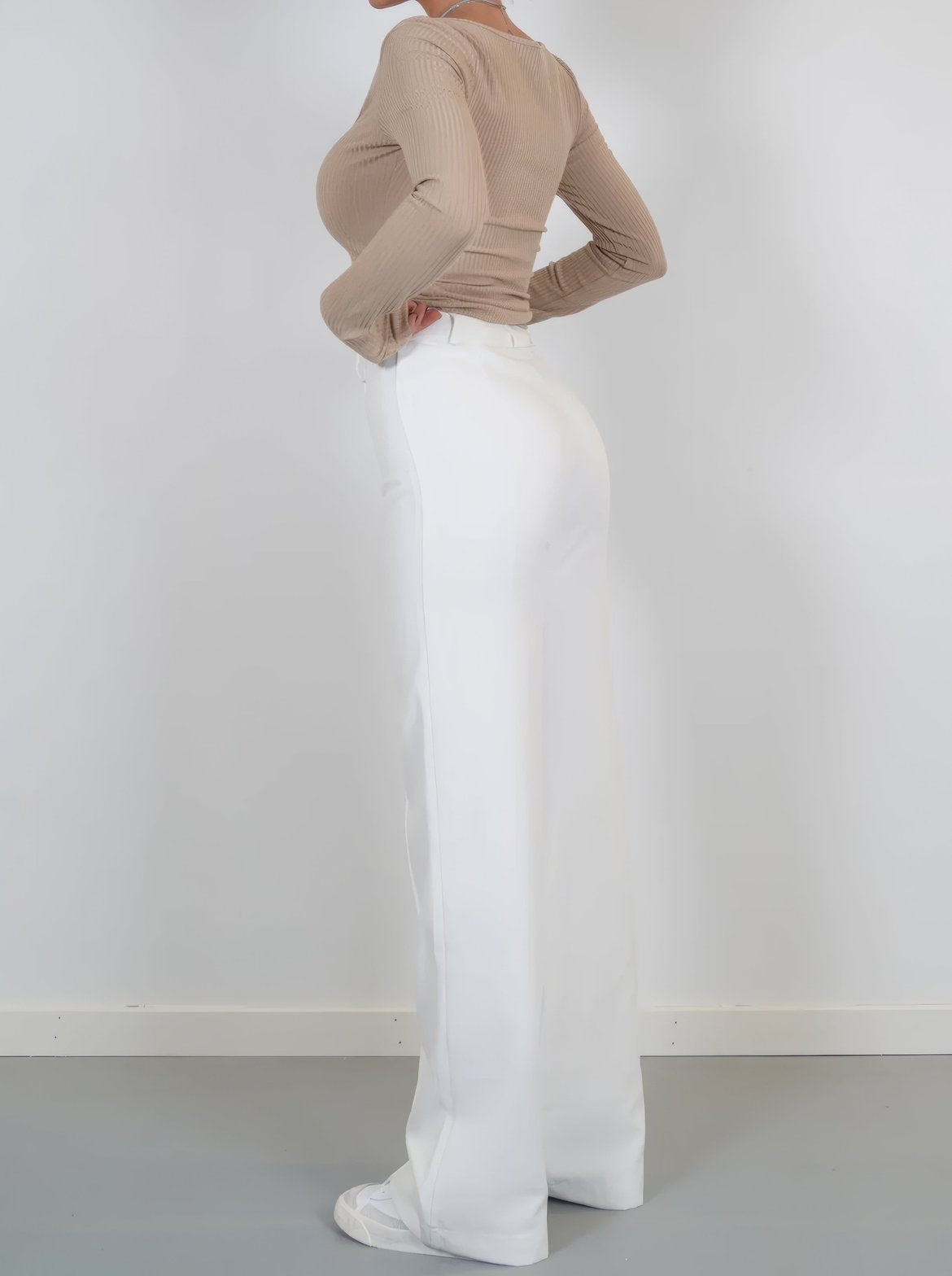 Pantalon Large Taille Haute Élégant