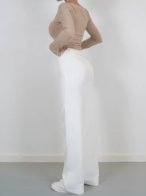 Pantalon Large Taille Haute Élégant