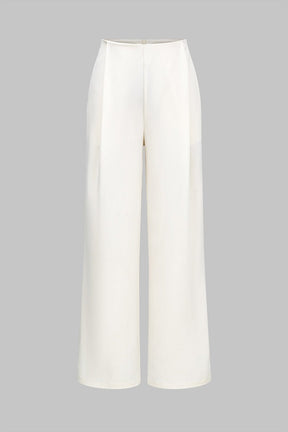 Pantalon blanc taille haute sophistiqué douceur