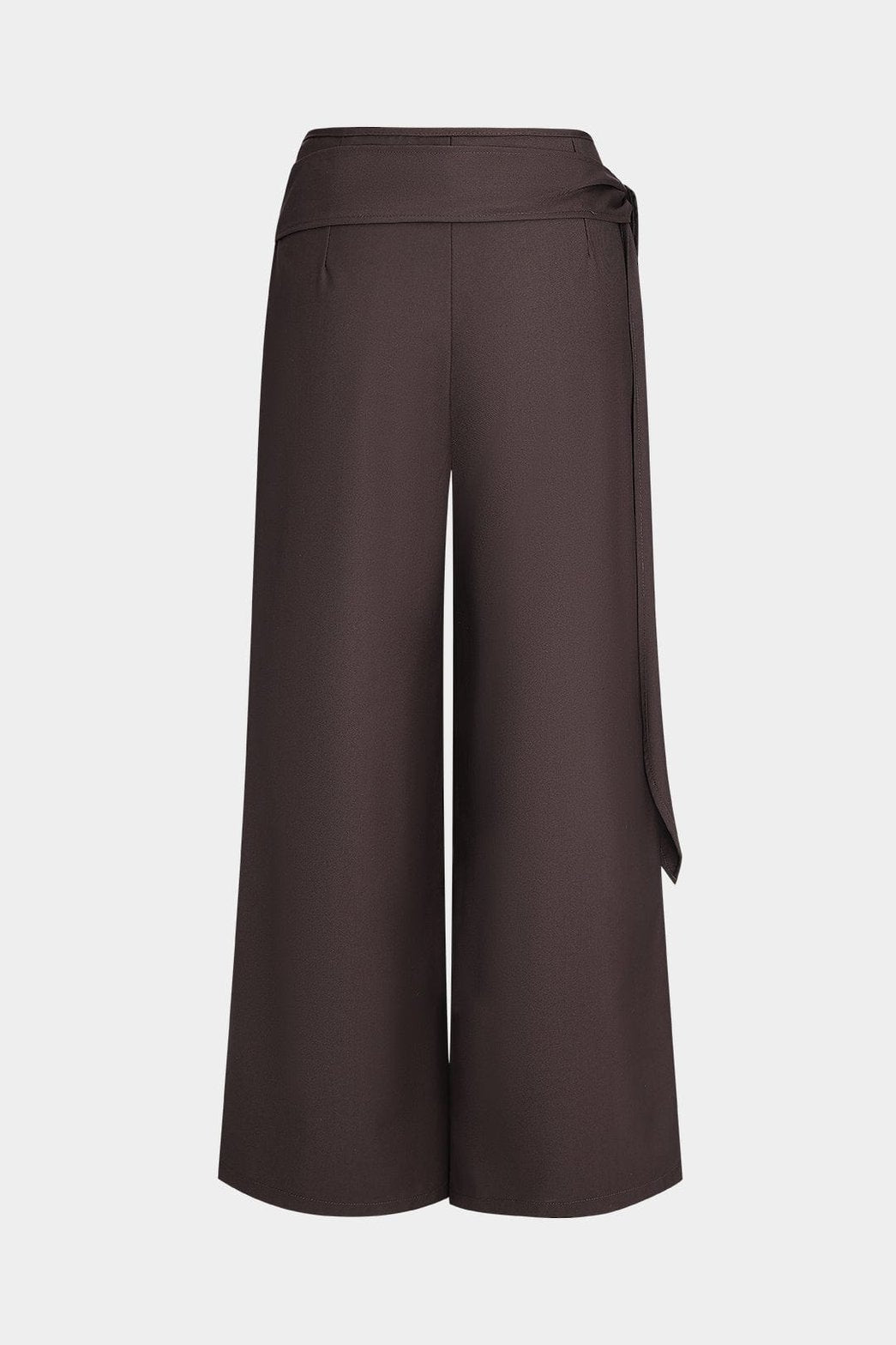 Pantalon large asymétrique marron vue côté lune