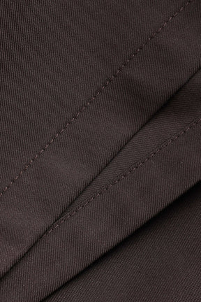 Pantalon large asymétrique marron vue portée nuage