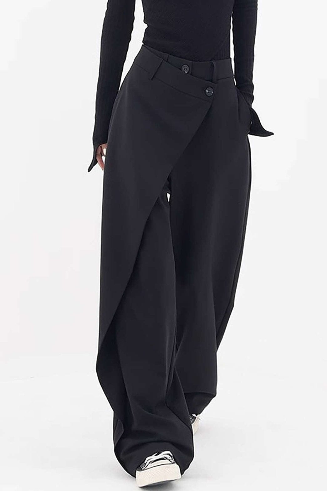 Pantalon tailleur noir élégant harmonie