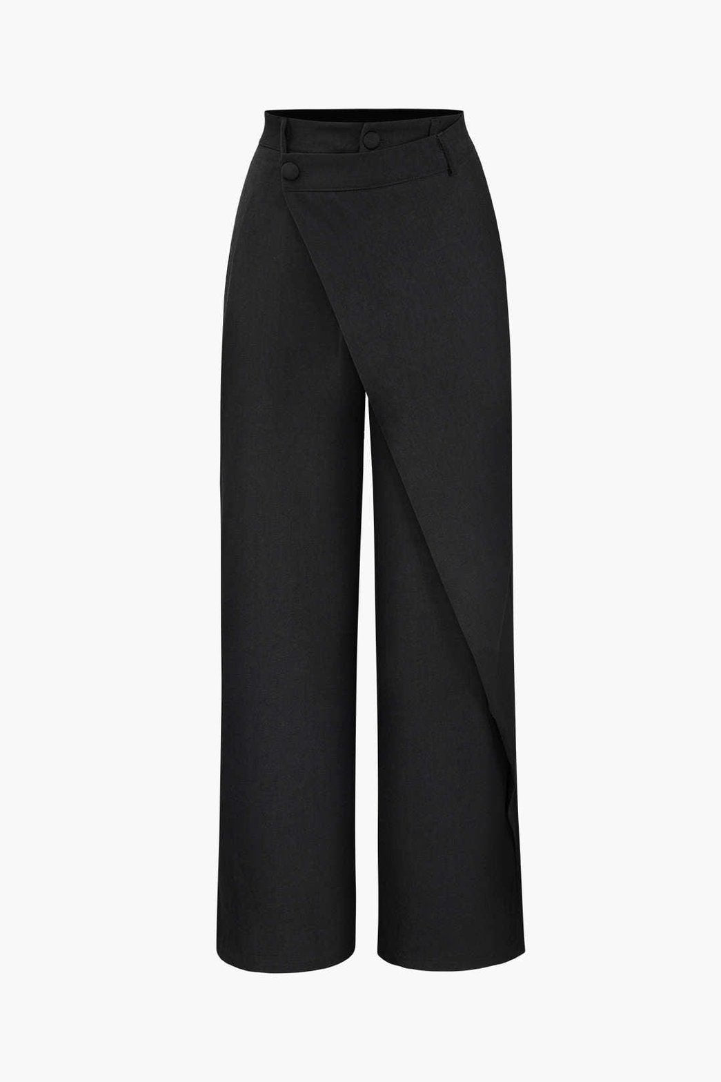 Pantalon large drapé noir zen