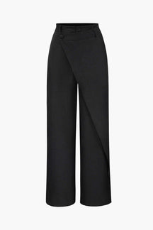 Pantalon large drapé noir zen