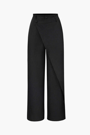 Pantalon large drapé noir zen