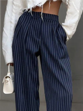 Pantalon tailleur femme coupe large chic
