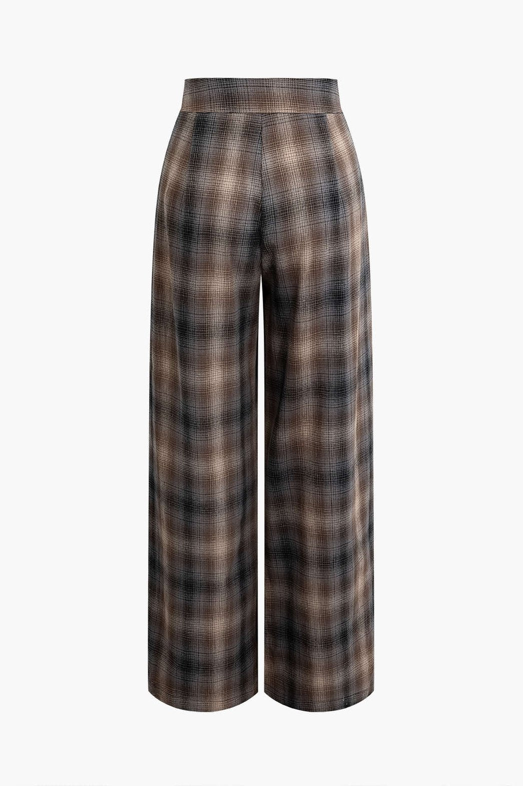 Pantalon tartan marron vue de dos pluie