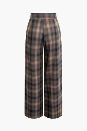 Pantalon tartan marron vue de dos pluie