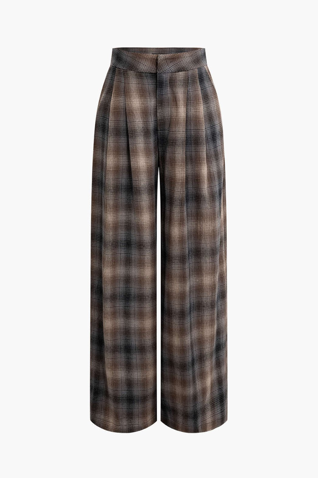 Pantalon tartan marron vue de côté nuage