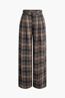 Pantalon tartan marron vue de côté nuage