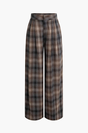 Pantalon tartan marron vue de côté nuage