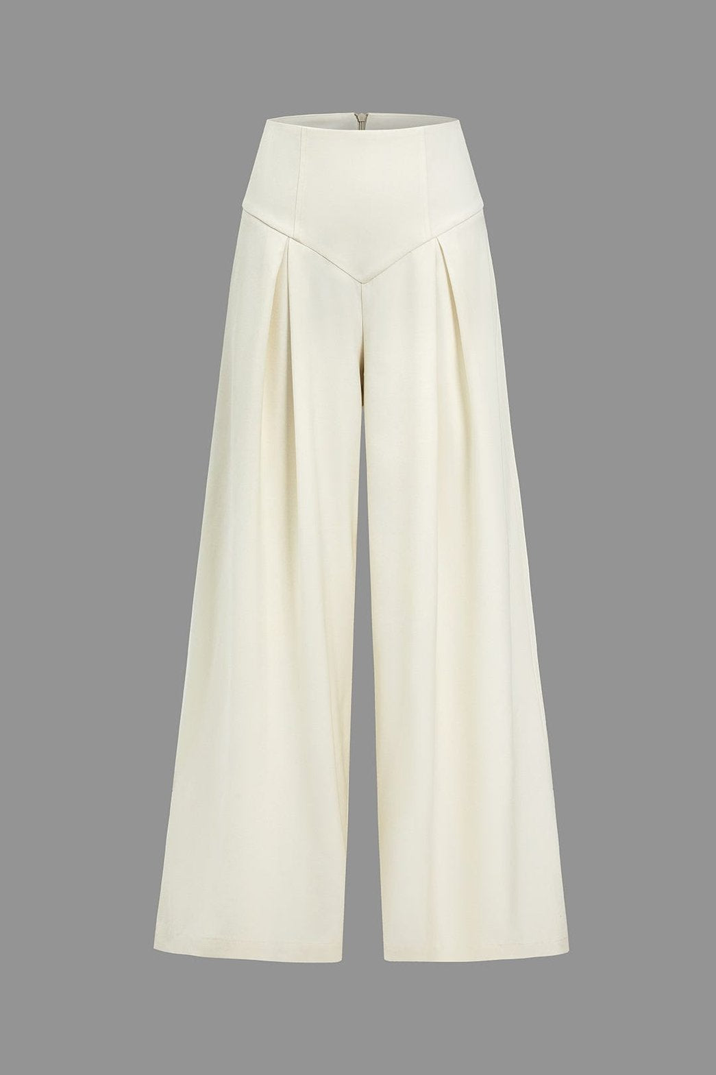 Pantalon large taille haute blanc lune