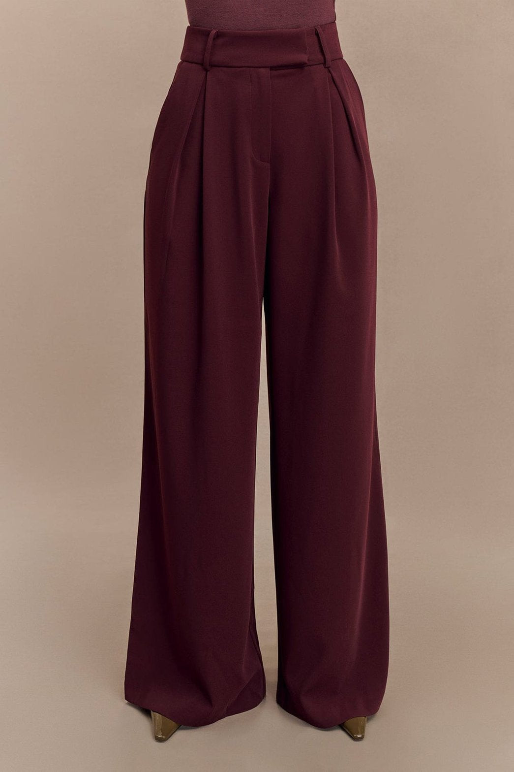 Pantalon palazzo bordeaux élégant harmonie