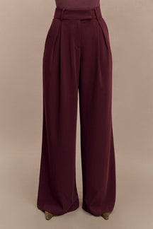 Pantalon palazzo bordeaux élégant harmonie