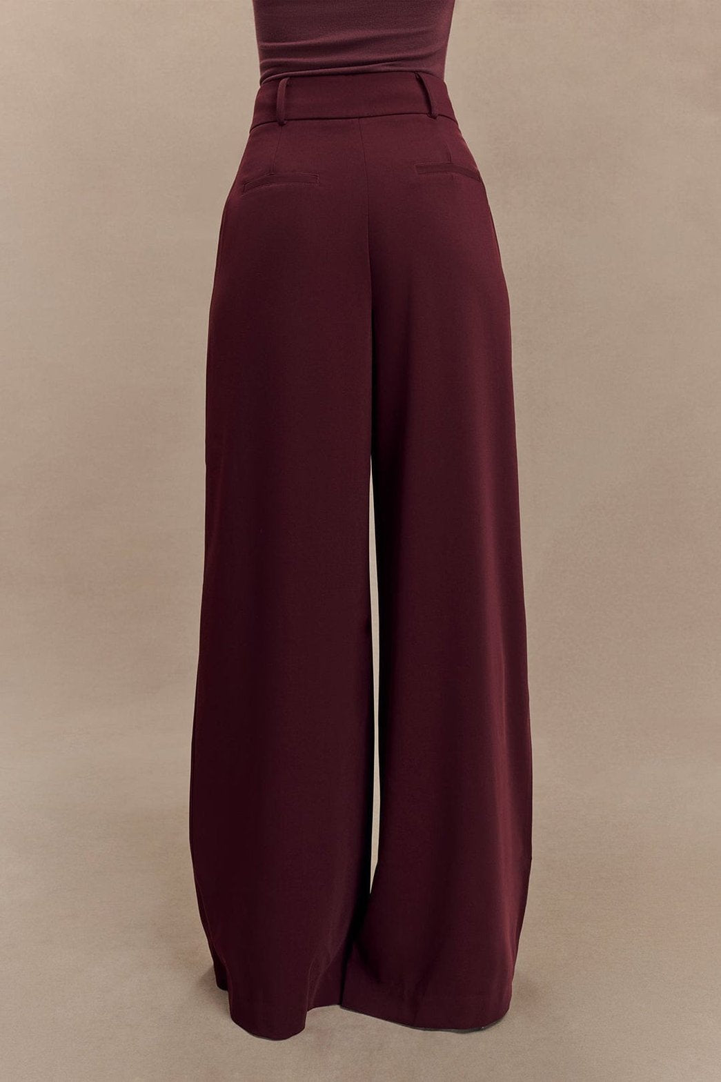 Pantalon large plissé bordeaux douceur