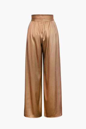 Pantalon palazzo noir porté - élégance
