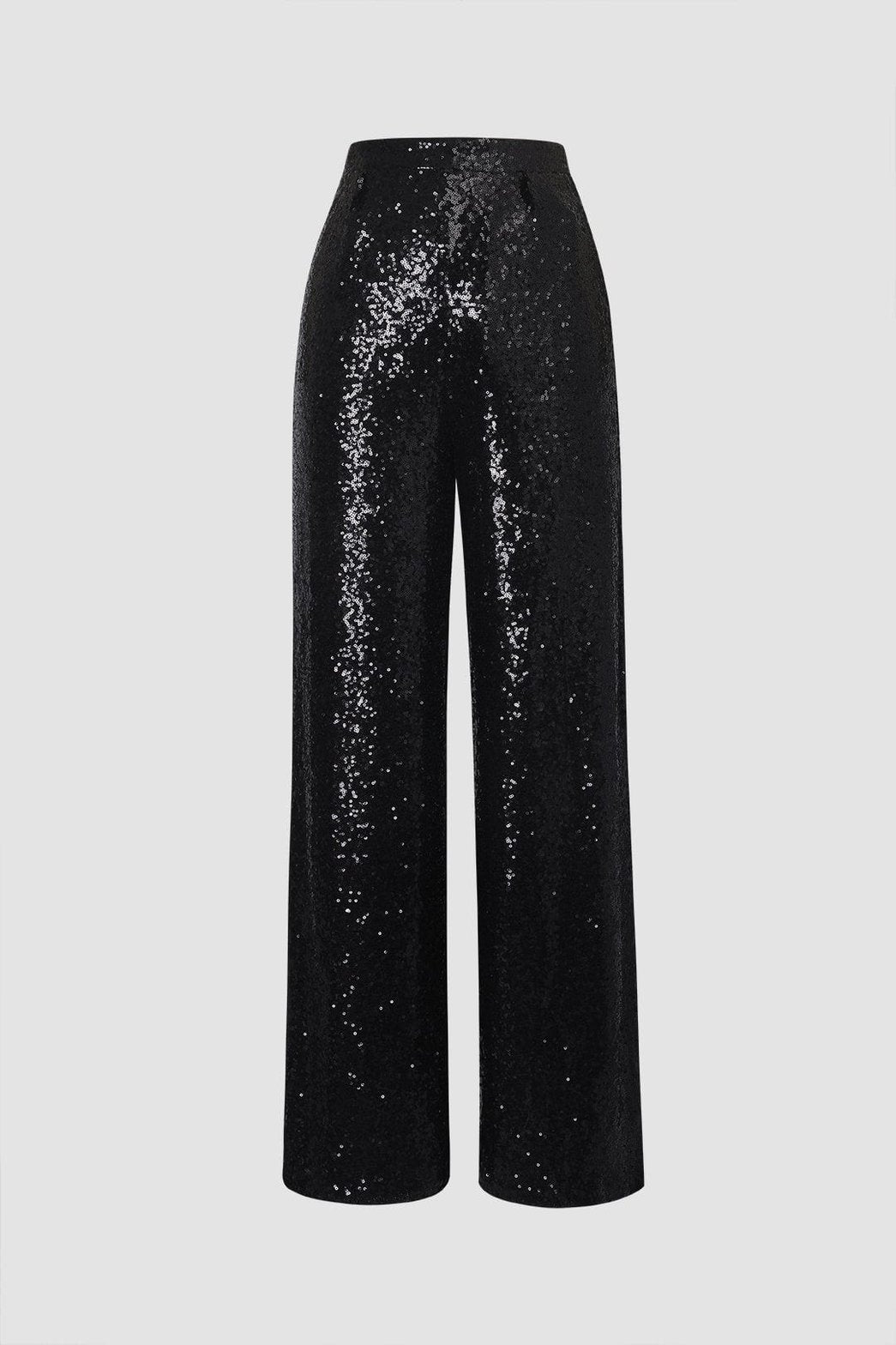 Pantalon palazzo noir scintillant soleil